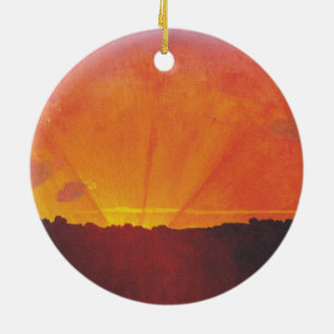 Ornamento De Cerâmica Sunset, Orange Sky (por Félix Vallotton)