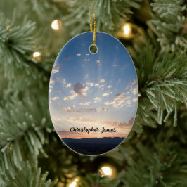 Ornamento De Cerâmica Sunset Sky Personalizado