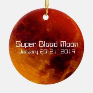 Ornamento De Cerâmica Super Blood Moon Eclipse 2019