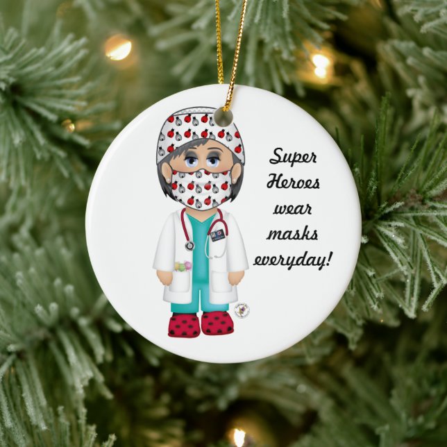 Ornamento De Cerâmica Super Heróis vestem máscaras todos os dias (Árvore)
