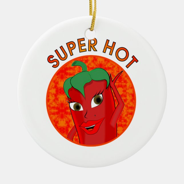 Ornamento De Cerâmica Super Hot Pepper Diva (Frente)