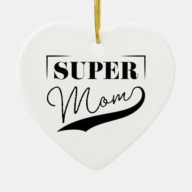 Ornamento De Cerâmica Super Mãe (Frente)