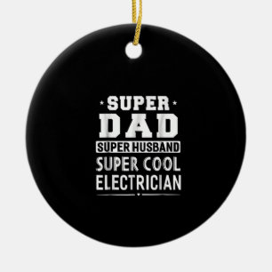 Ornamento De Cerâmica Super Pai Super Marido Super Elétrico Mens
