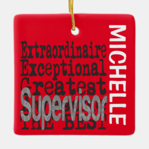 Ornamento De Cerâmica Supervisor Extraordinário PERSONALIZADO