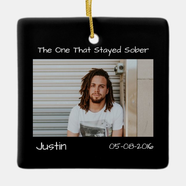 Ornamento De Cerâmica Suporte a Foto Mínimo Moderno Sober (Frente)