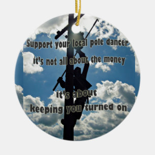 Ornamento De Cerâmica Suporte a seu Lineman