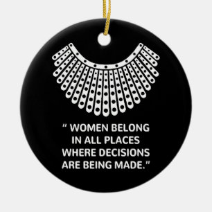 Ornamento De Cerâmica Supremo Tribunal RUTH BADER GINSBURG Rbg