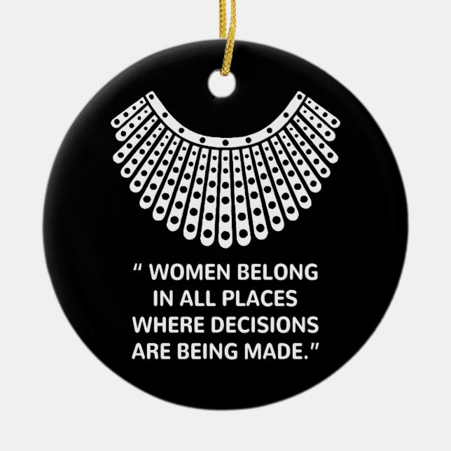 Ornamento De Cerâmica Supremo Tribunal RUTH BADER GINSBURG Rbg (Frente)