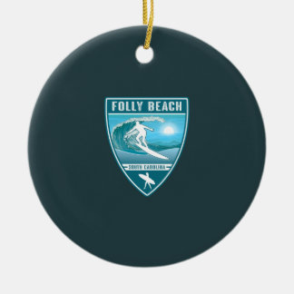 Ornamento De Cerâmica Surf Folly Beach Carolina do Sul