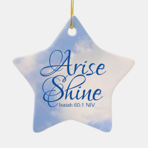 Ornamento De Cerâmica Surgimento Inspiracional do Céu Azul e Bíblia Bril