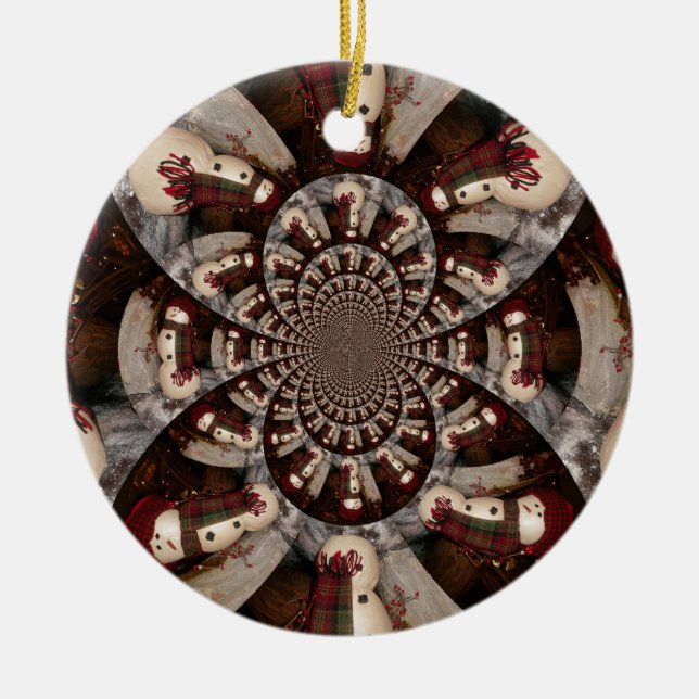 Ornamento De Cerâmica Surpreendente Snowman (Frente)