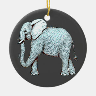 Ornamento De Cerâmica Surrealefante - Ilustração de Elefante Surreal