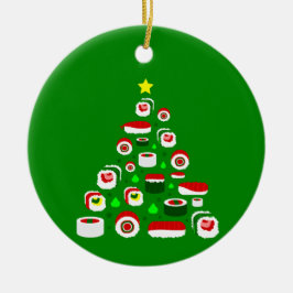 Ornamento De Cerâmica sushi árvore de natal feia