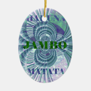 Ornamento De Cerâmica Swaga Jambo Hakuna Matata Quênia Giraffe Safari Wo