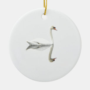 Ornamento De Cerâmica Swan