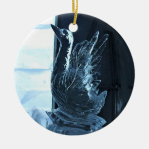 Ornamento De Cerâmica Swan Ice SCulture, Quebec, Canadá