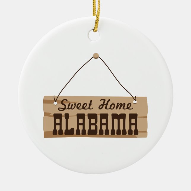 Ornamento De Cerâmica Sweet Home Alabama (Frente)