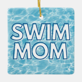 Ornamento De Cerâmica Swim Mom Christmas Ornament