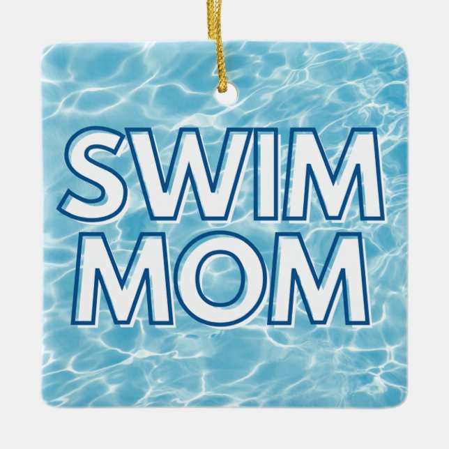 Ornamento De Cerâmica Swim Mom Christmas Ornament (Frente)