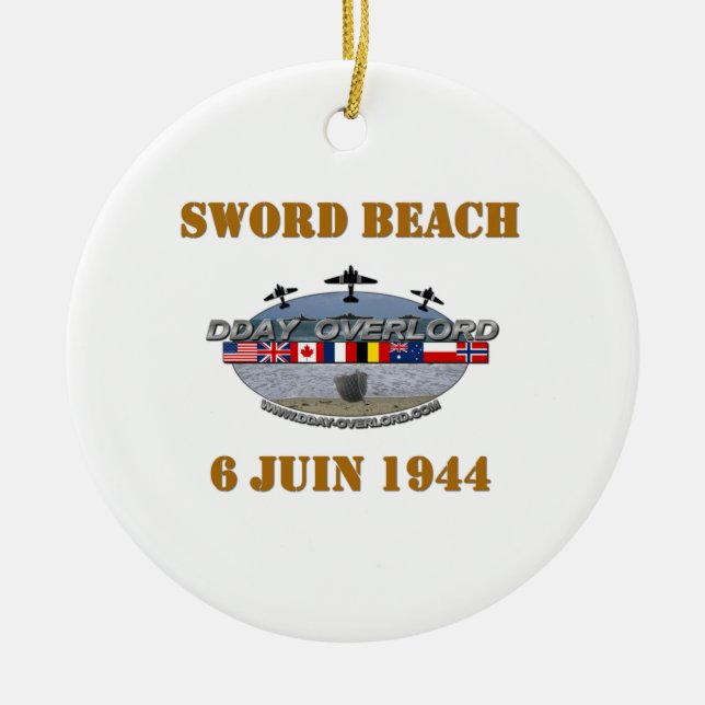 Ornamento De Cerâmica Sword Beach 1944 (Frente)