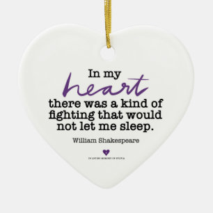 Ornamento De Cerâmica SylviasStory Heart Shakespeare Ornament