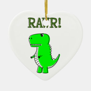 Ornamento De Cerâmica T-Rex RAWR bonito e com raiva