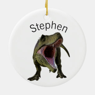 Ornamento De Cerâmica T-rex Tiranossauro Dinossauro Personalizado