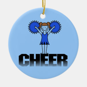 Ornamento De Cerâmica T-shirt e presentes Cheerleading azuis