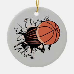 Ornamento De Cerâmica T-shirt e presentes da explosão do basquetebol