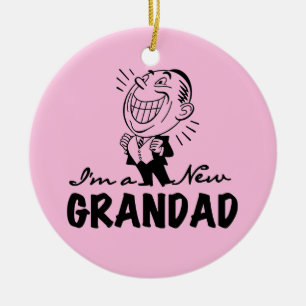 Ornamento De Cerâmica T-shirt e presentes novos de sorriso do Grandad