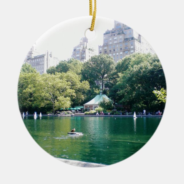 Ornamento De Cerâmica Taberna de NYC no verde (Frente)