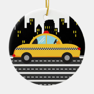 Ornamento De Cerâmica Tabuleiro TAXI - SRF