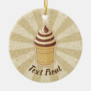 Ornamento De Cerâmica Taça de Sorvete de Dois Flavors
