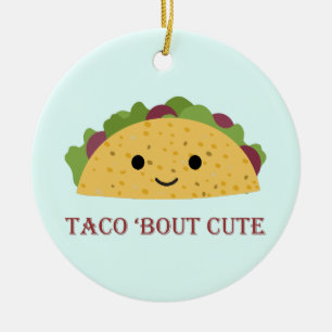 Ornamento De Cerâmica Taco bonito de Kawaii do ataque do Taco