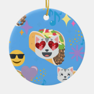 Ornamento De Cerâmica taco cat emoji