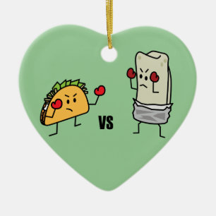 Ornamento De Cerâmica Taco contra o burrito