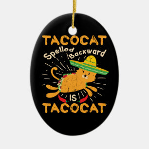 Ornamento De Cerâmica Taco gráfico do gato de Tacocat Cinco de Mayo