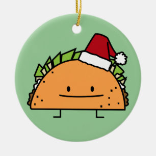 Ornamento De Cerâmica Taco que veste a salsa da carne do escudo do Natal