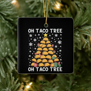 Ornamento De Cerâmica Tacos de Natal Árvore Engraçado Xmas Foodie Mexica