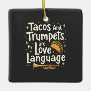 Ornamento De Cerâmica Tacos e Trompetes são minha língua de amor México