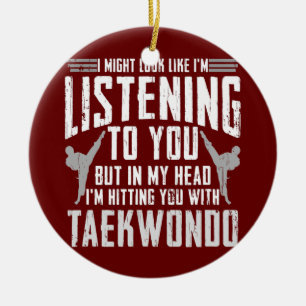 Ornamento De Cerâmica Taekwondo Self Defensor Artes Marciais Coreano