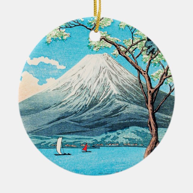 Ornamento De Cerâmica Takahashi - Monte Fuji do lago Yamanaka (Frente)