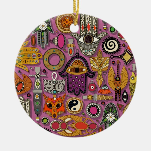 Ornamento De Cerâmica talismans peony (Frente)