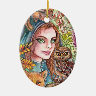 Ornamento De Cerâmica Tamer em Autumn Woods
