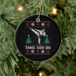 Ornamento De Cerâmica Tang Soo Do Natal Suéter Feio Artes Marciais