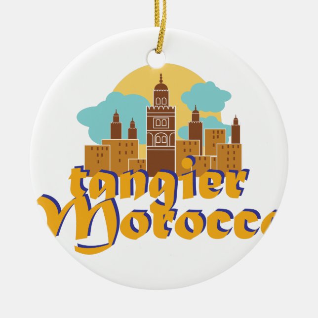 Ornamento De Cerâmica Tânger Marrocos (Frente)