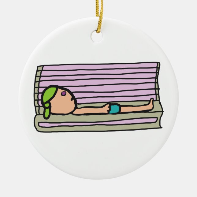 Ornamento De Cerâmica Tanning Bed (Frente)