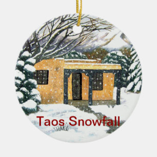 Ornamento De Cerâmica Taos, queda de neve de New mexico