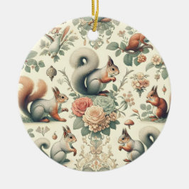 Ornamento De Cerâmica Tapeçaria do Esquilo da Floresta Vitoriana