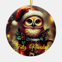 Ornamento De Cerâmica Tarjeta Navideña 